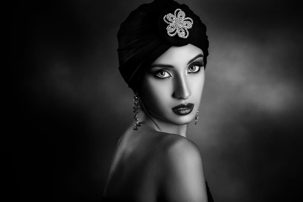 Elegant Turban Gaze by Peppe Tambè — canvas wall art