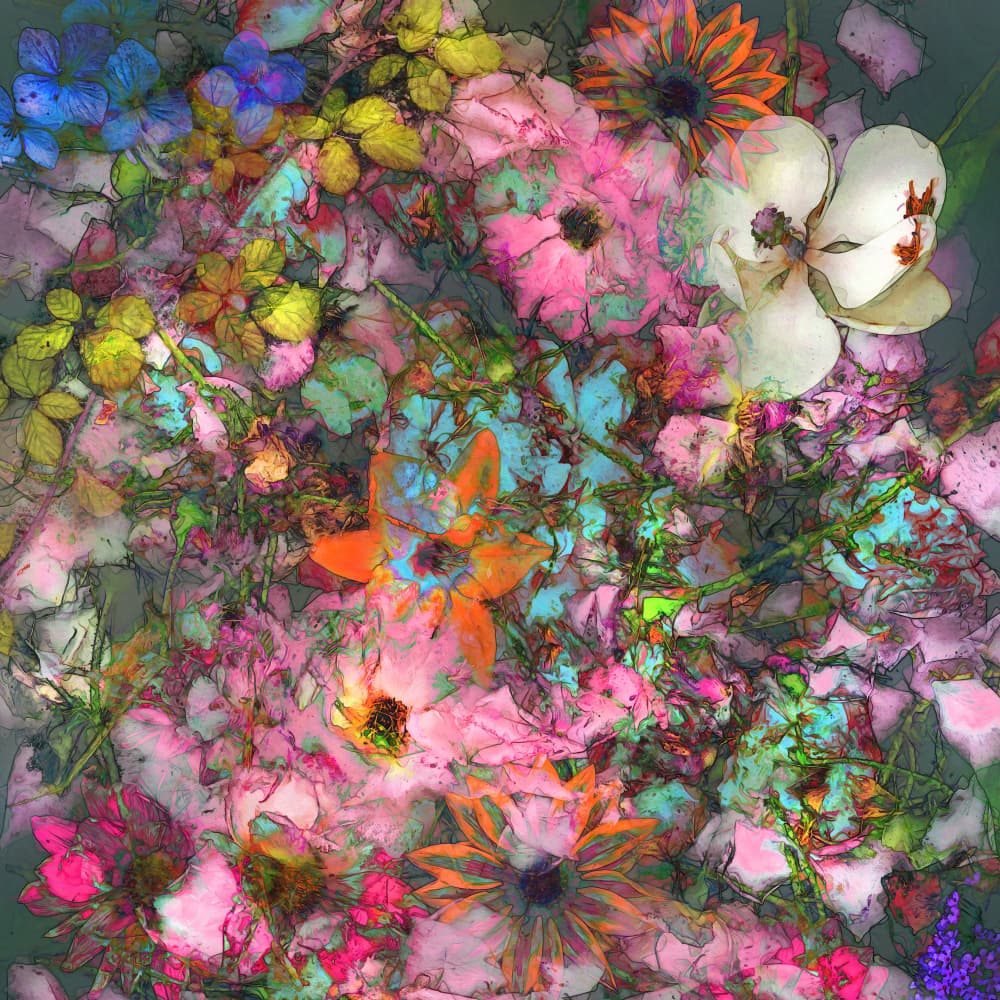 Vibrant Floral Impression by Ludmila Shumilova — canvas wall art