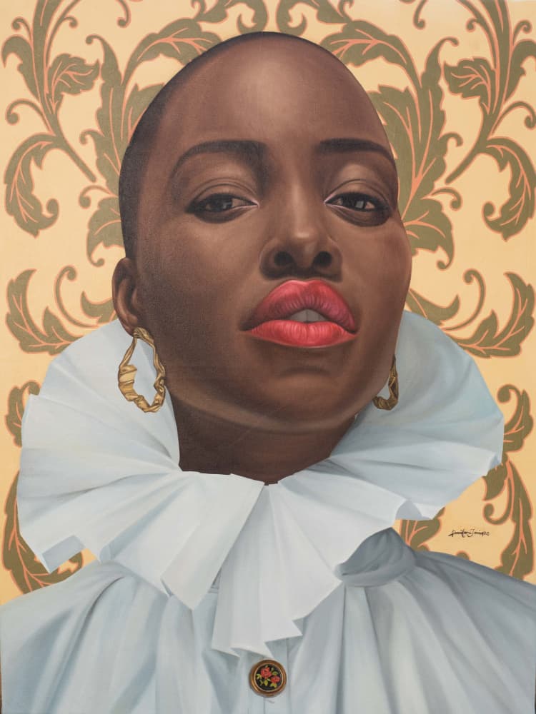 Regal Woman Ruffled Collar by Damilare Jamiu — canvas wall art