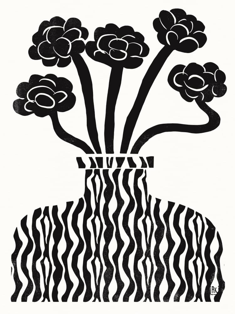 Abstract Flower Vase by The Printable Studio — canvas wall art