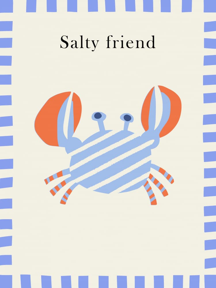 Salty Friend Crab by Annick — canvas wall art