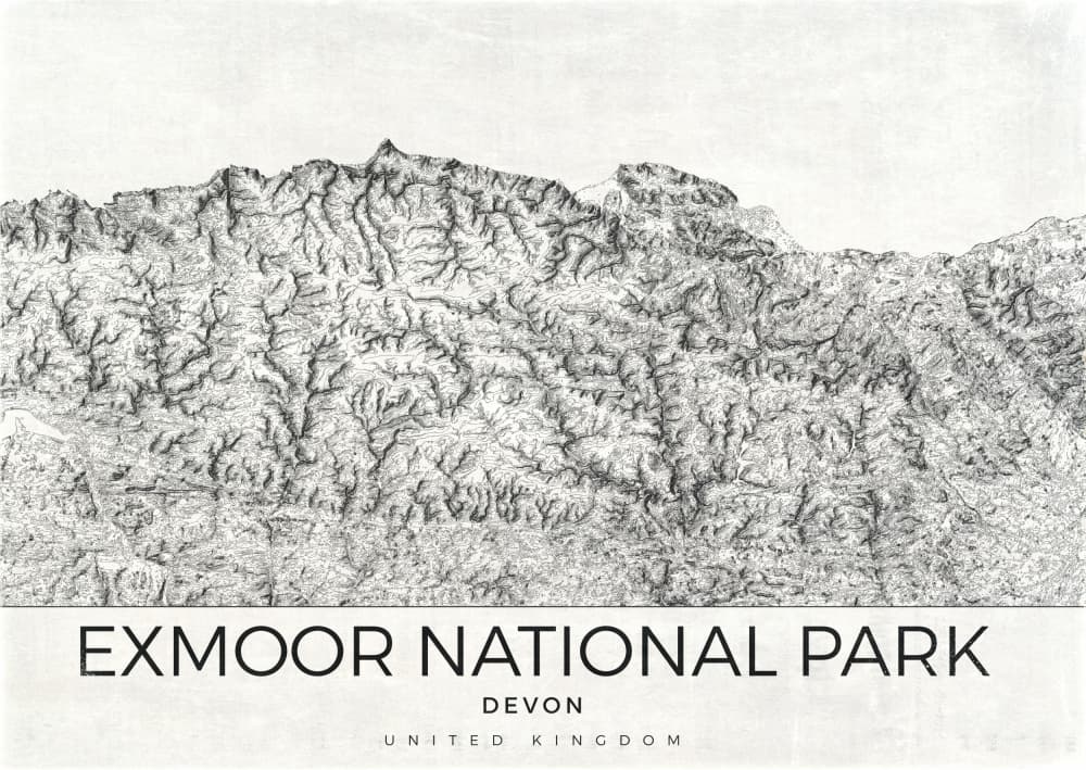 Exmoor National Park Topography by Nicholas — canvas wall art