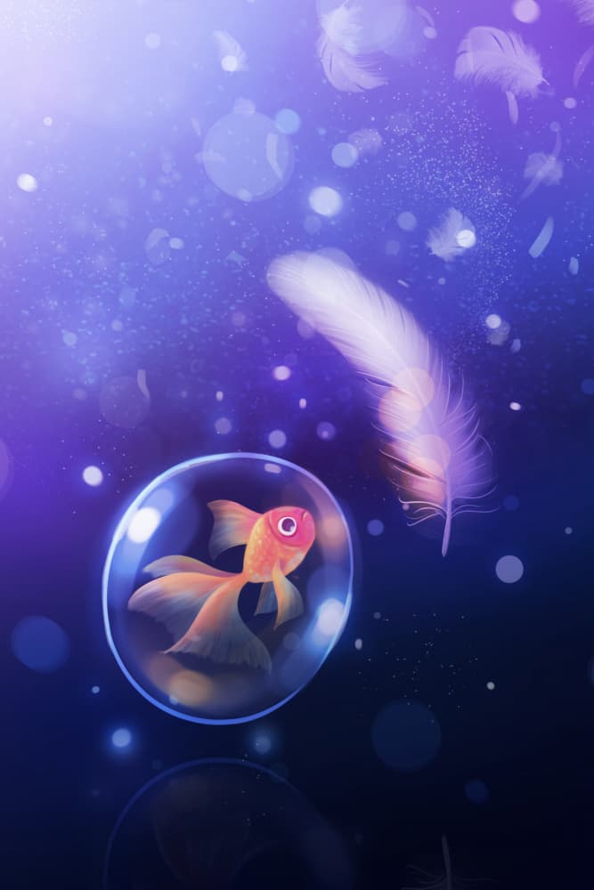 Floating Goldfish Dream by Xuan Thai — canvas wall art