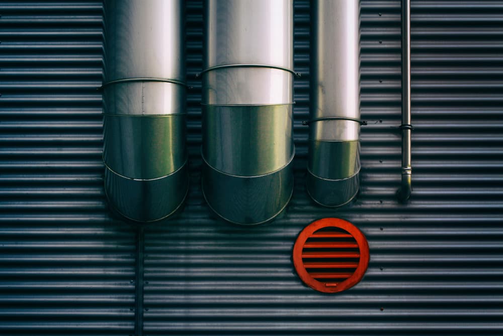 Industrial Metal Pipes by Hans-Wolfgang Hawerkamp — canvas wall art