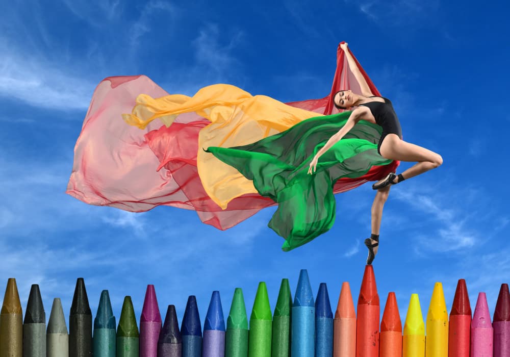 Crayon Sky Dancer by Rawisyah Aditya — canvas wall art