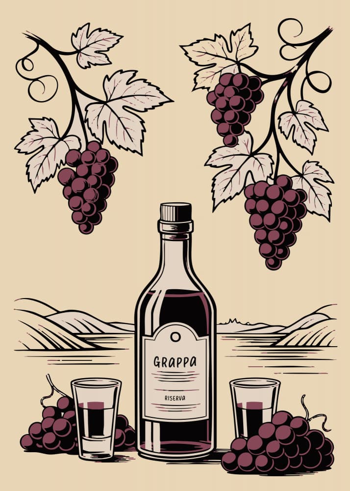 Grappa And Grapes by Andreas Magnusson — canvas wall art