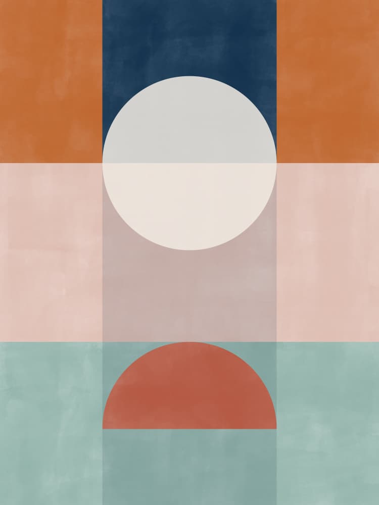 Geometric Color Block by Elena Ristova — canvas wall art