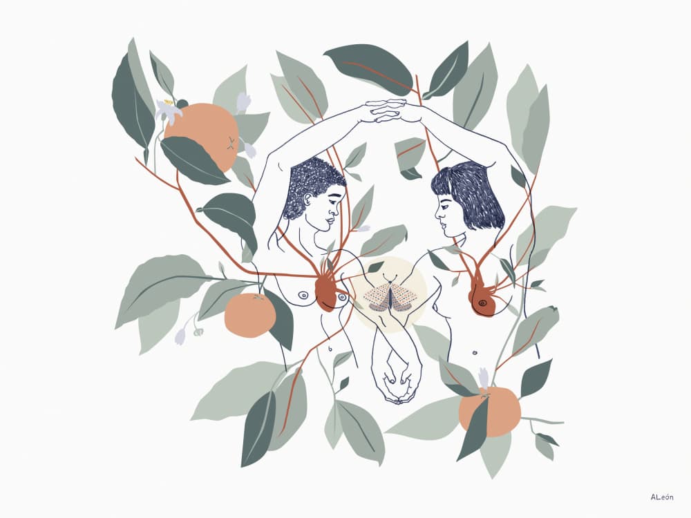Women Nature Embrace by Amanda Leon — canvas wall art