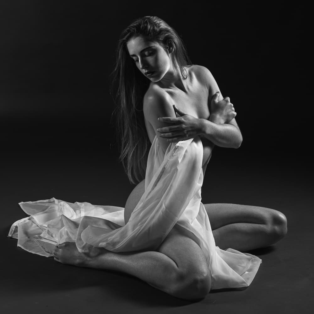 Ethereal Draped Portrait by PHILIPPE GODFROID — canvas wall art