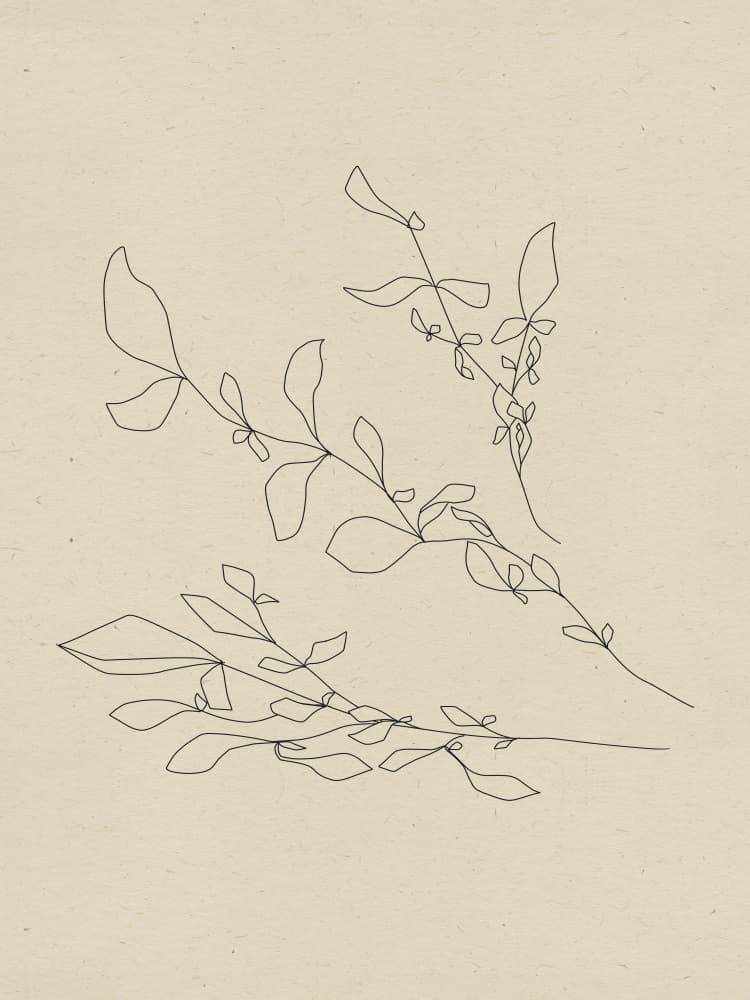 Simple Leaves Flow by Treechild — canvas wall art