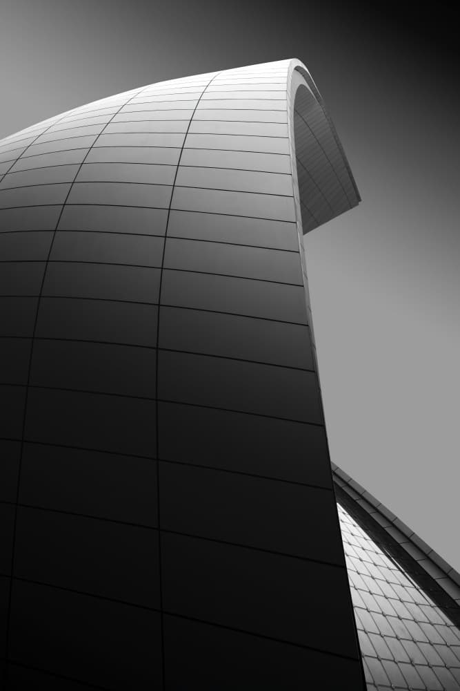 Sleek Monochromatic Architecture by konglingming — canvas wall art