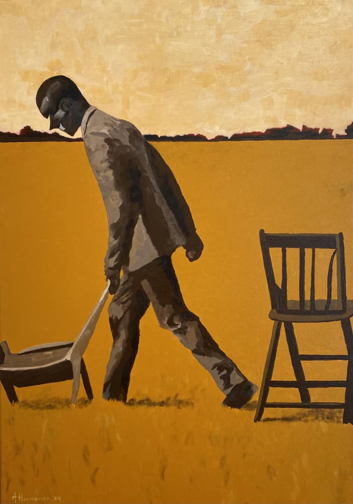Solitary Walk Golden Field by Borgenhag Holmqvist — canvas wall art