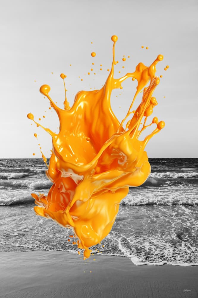 Orange Splash Beach Waves by Sue Skellern — canvas wall art