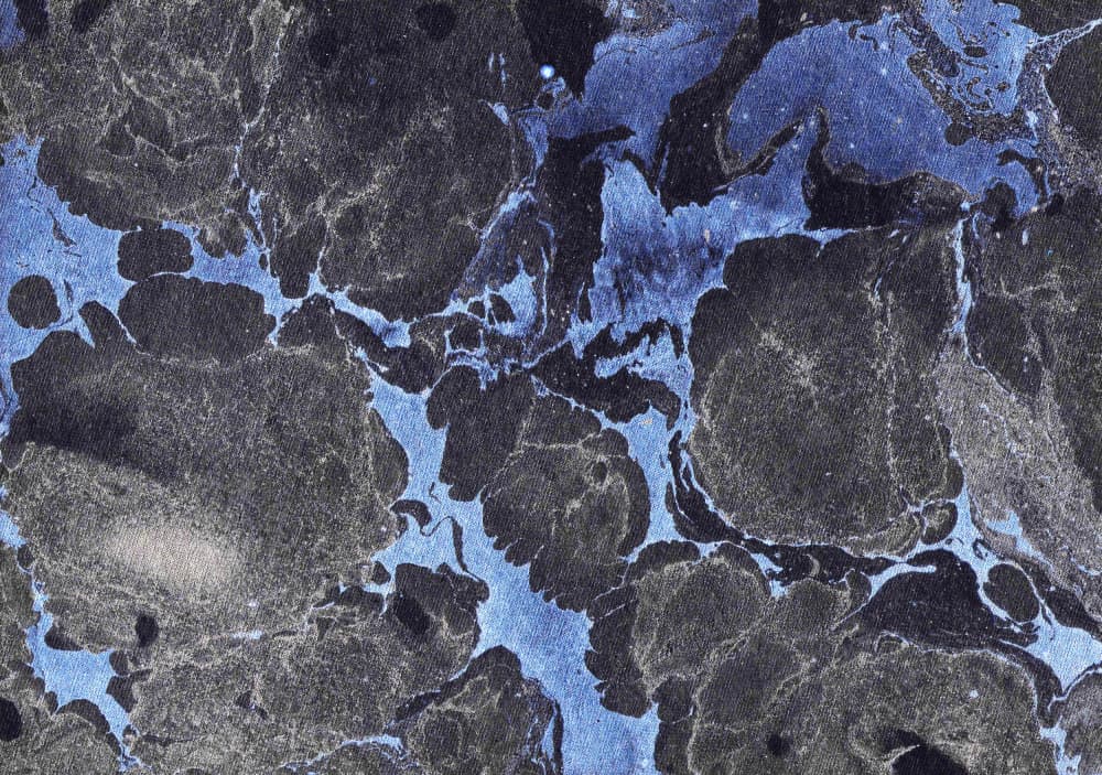 Deep Blue Marbled Flow by Santhosh ch — canvas wall art