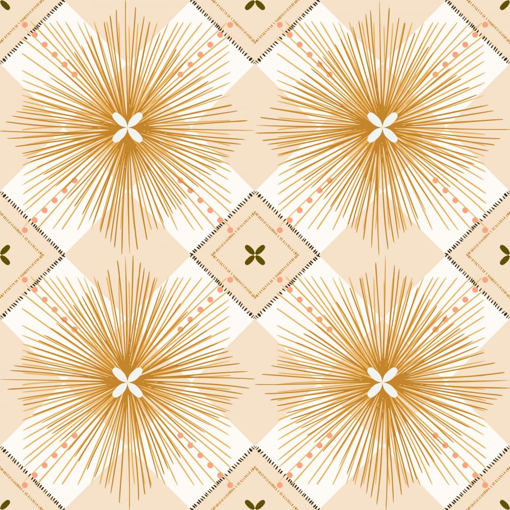 Golden Sunburst Diamond Pattern by Annick — canvas wall art