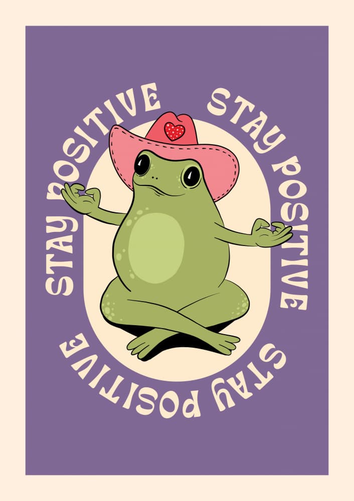 Meditating Cowboy Frog by Alina Shulhouskaya — canvas wall art