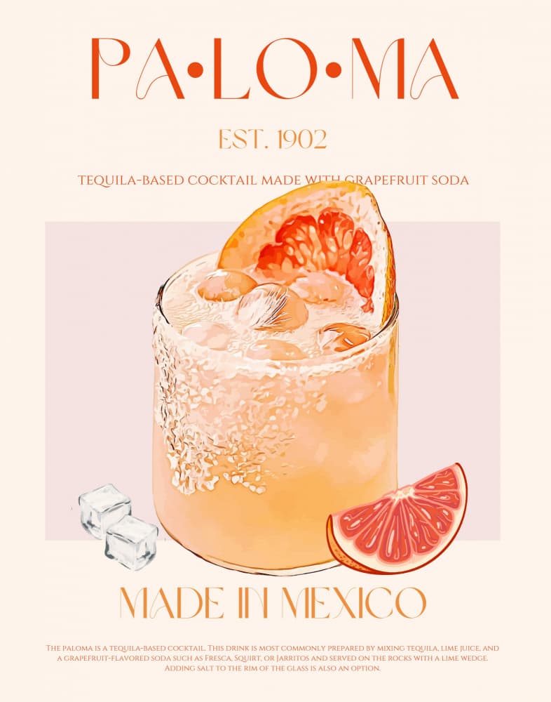 Refreshing Paloma Cocktail by Nazma Khokhar — canvas wall art