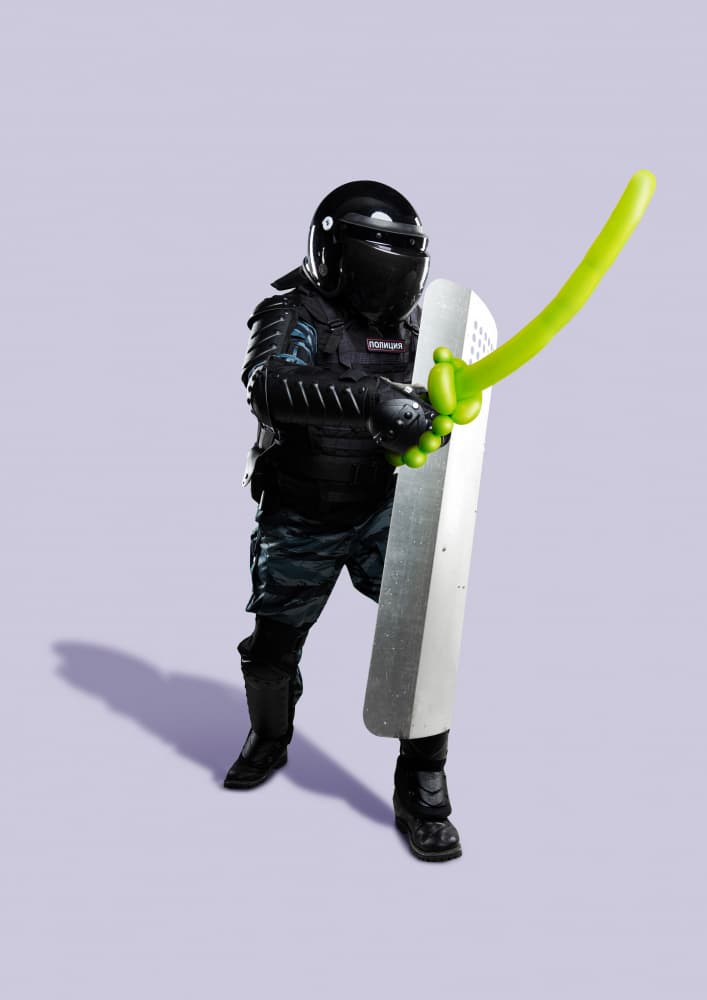 Riot Gear Balloon Sword by Artem Pozdniakov — canvas wall art