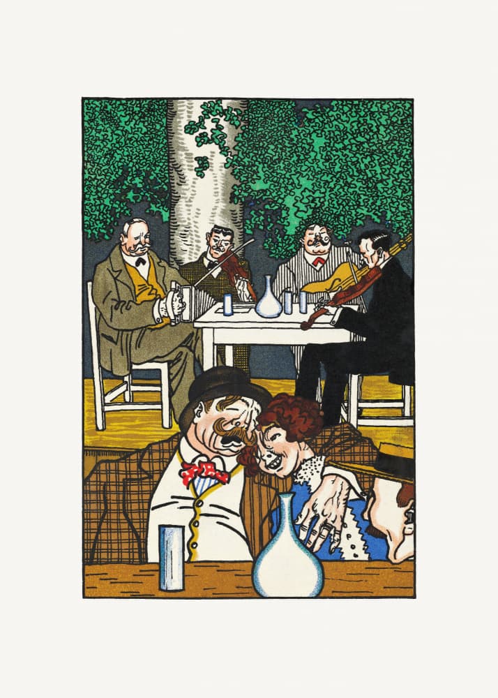 At the Heuriger by Moriz Jung — canvas wall art