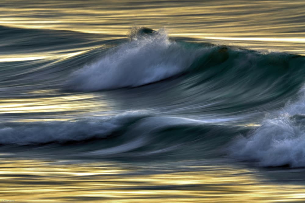 Golden Ocean Waves by Bodo Balzer — canvas wall art