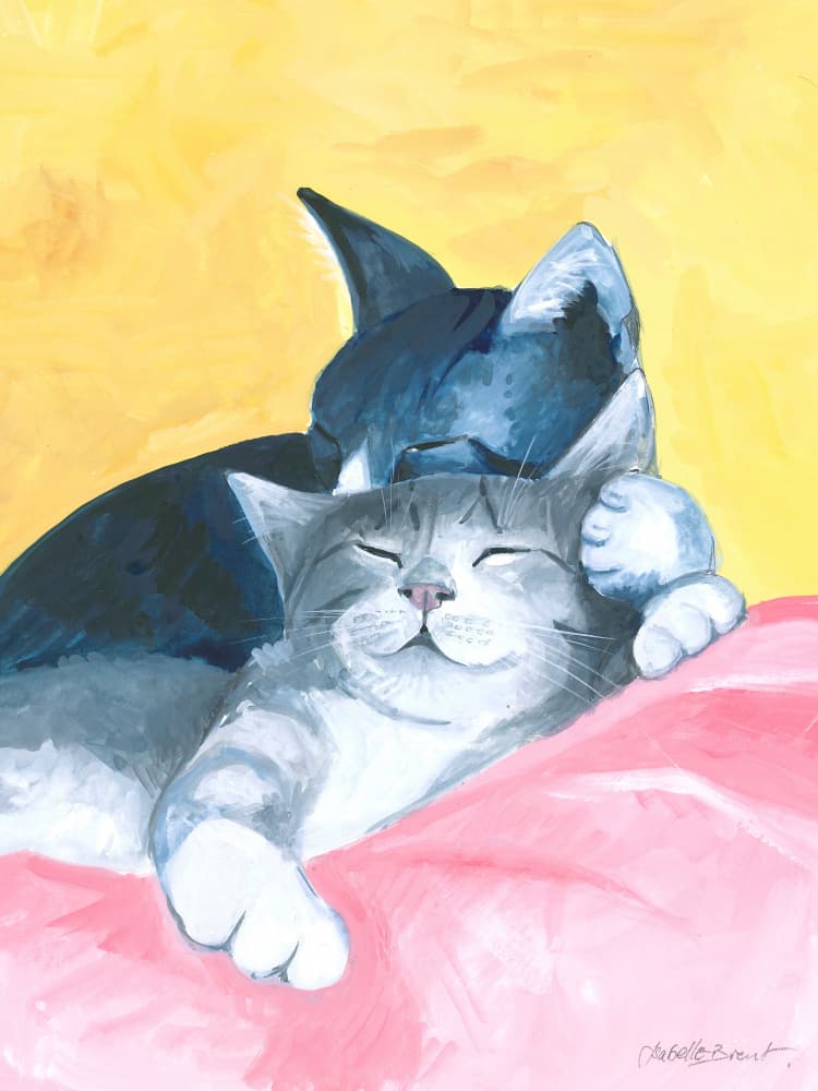 Siesta Cats Abstract by Isabelle Brent — canvas wall art