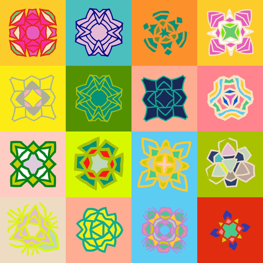 Vibrant Geometric Designs by Vivian Kim — canvas wall art