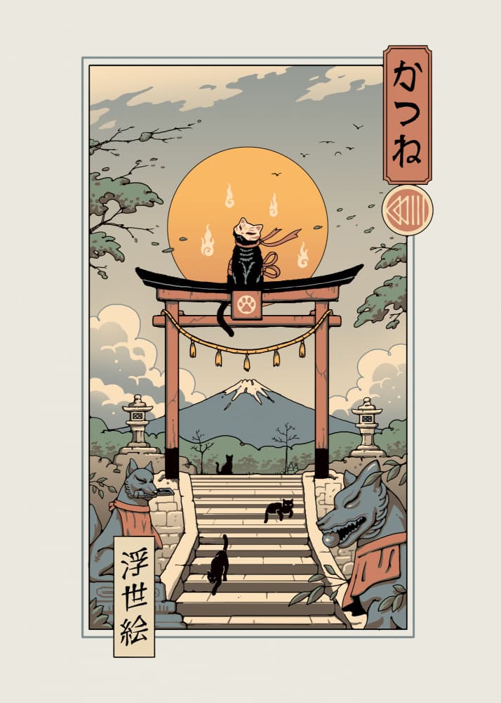 Catsune Inari by Vincent Trinidad — canvas wall art