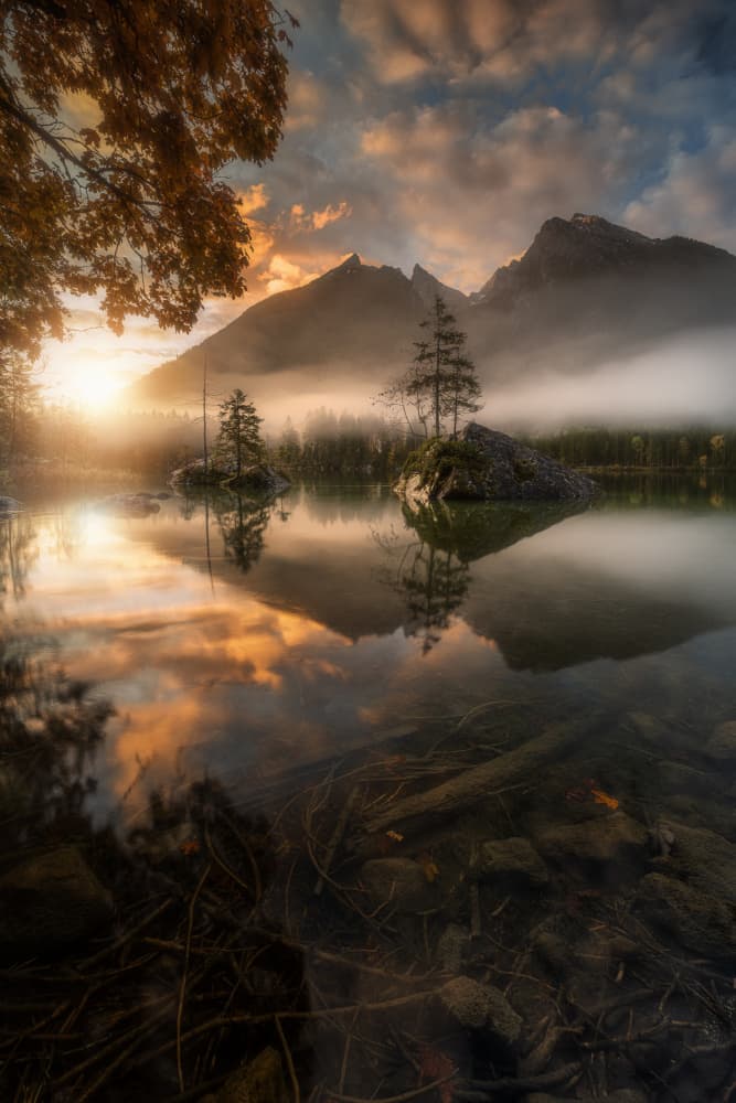 Misty Mountain Sunrise by Adam Pachula — canvas wall art