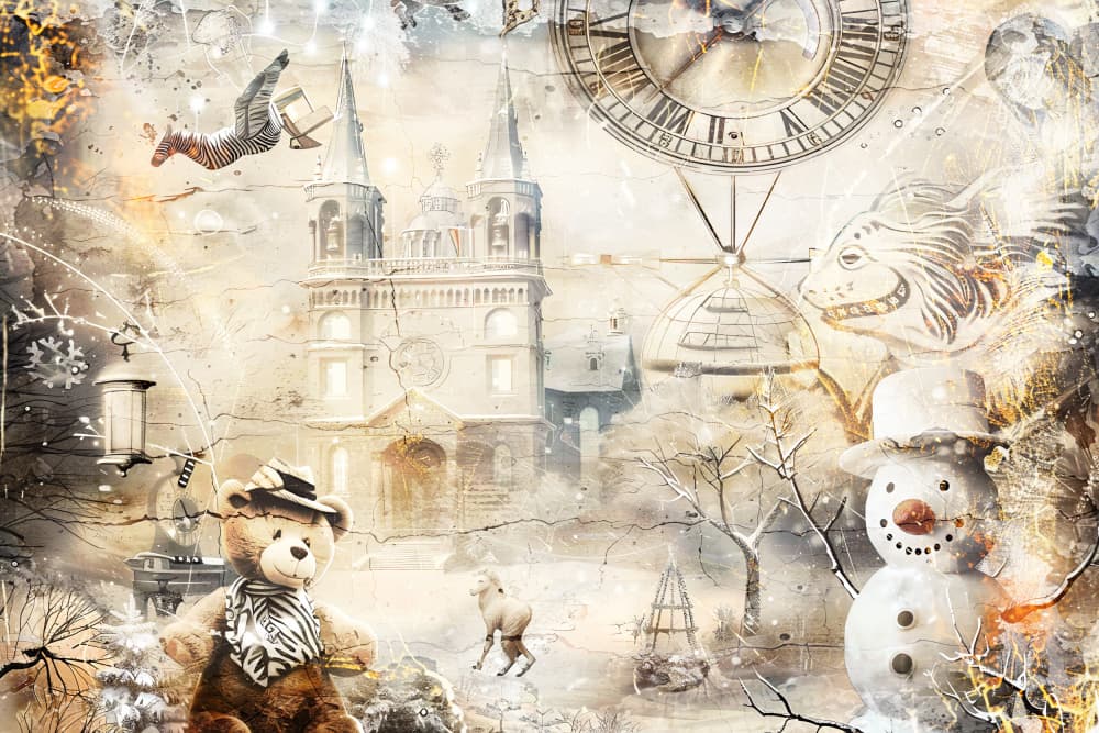 Teddy Bear Winter Dream by Rafal Kulik — canvas wall art