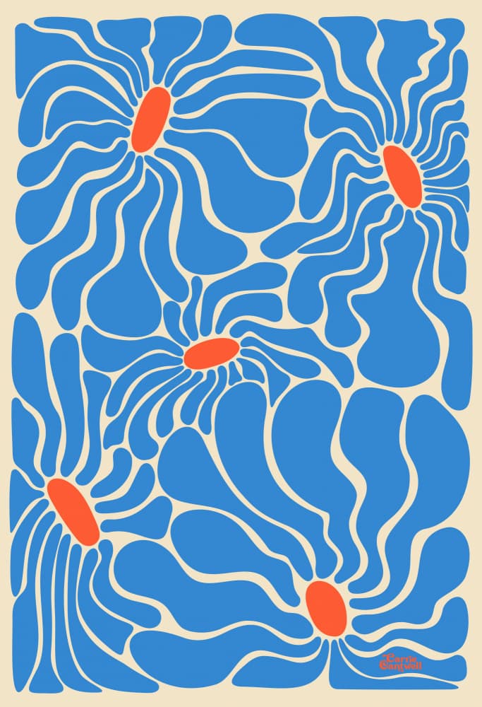 Fluid Flowers by Carrie Cantwell — canvas wall art