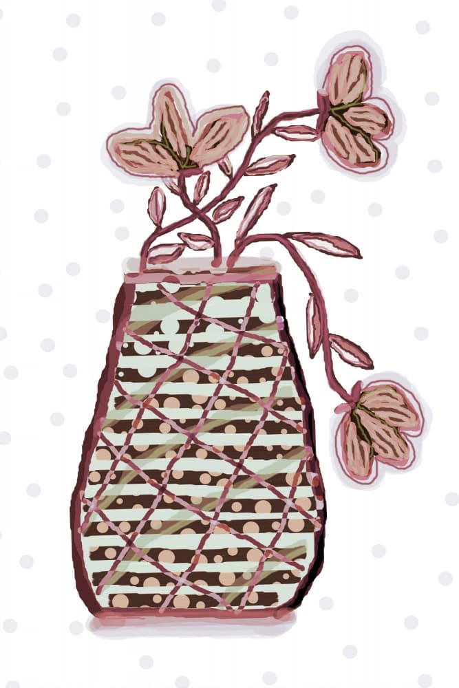 Soft Botanical Vase by Christina Sillen — canvas wall art