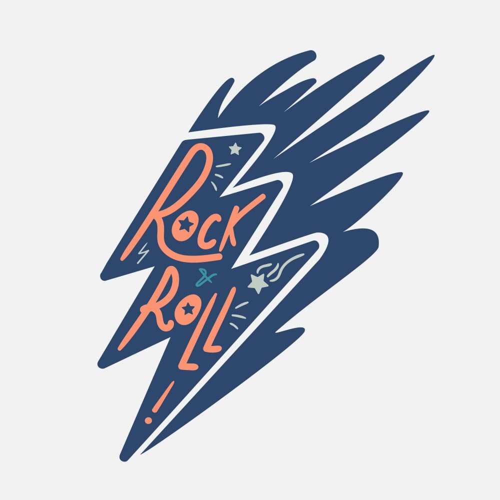 Rock and Roll Lightning by Marika Barsrsind — canvas wall art