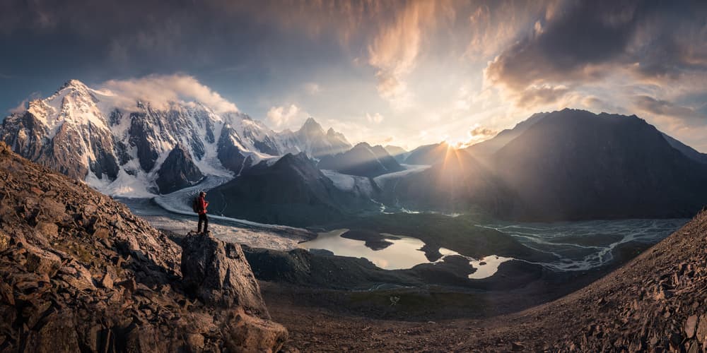Majestic Mountain Vista by qiye — canvas wall art