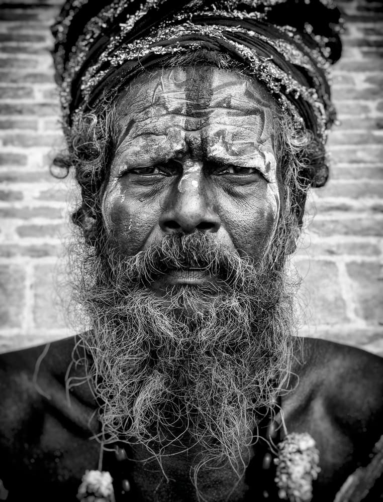 Gaze of a Sadhu by Elena Molina — canvas wall art