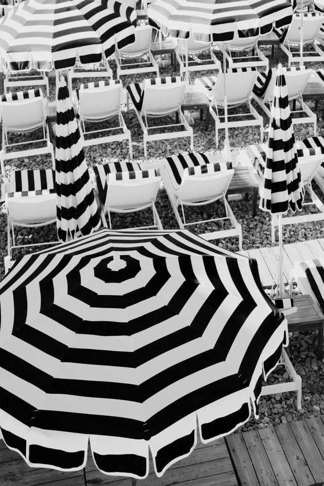 Black And White Beach Stripes by Talitha McQueen — canvas wall art