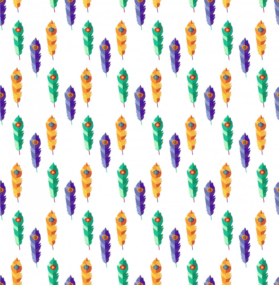 Vibrant Feather Pattern by Marika Barsrsind — canvas wall art