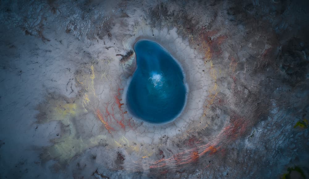 Vibrant Geothermal Pool by Javier de la Torre — canvas wall art