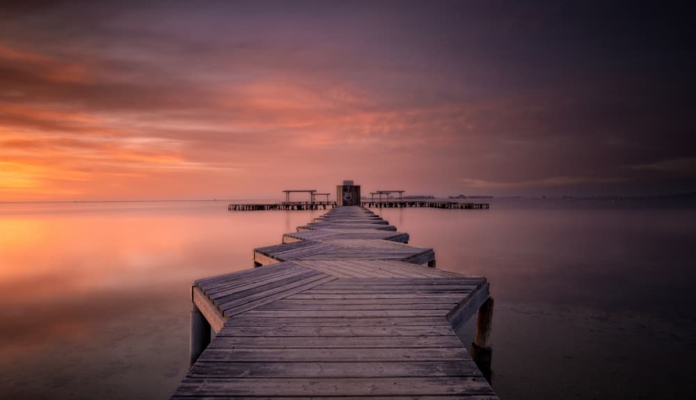 Vibrant Sunset Pier by Doroteo Tobarra Narro — canvas wall art