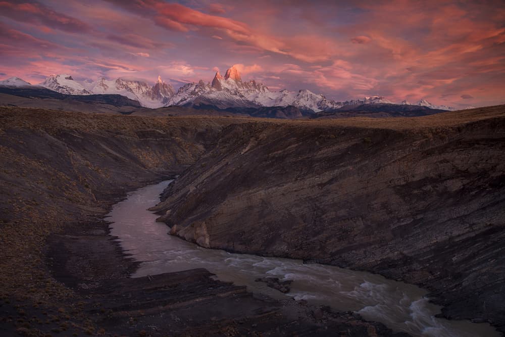 Fitz Roy Mountain Sunset by Peter Svoboda MQEP — canvas wall art