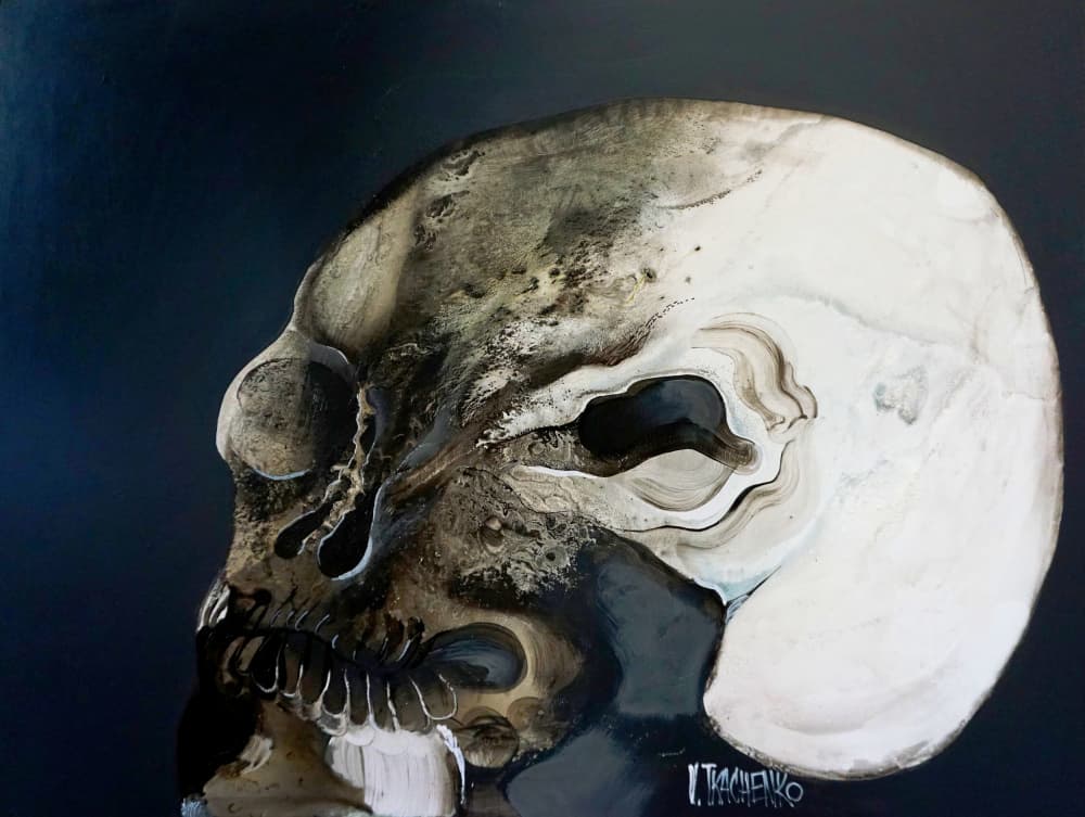 Gothic Abstract Skull by Victor Tkachenko — canvas wall art
