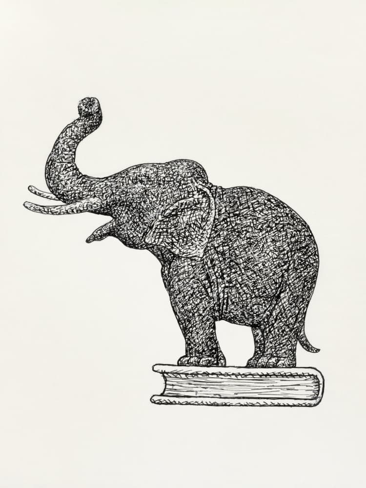 Elephant On a Book (1935 1936) by Leo Gestel — canvas wall art