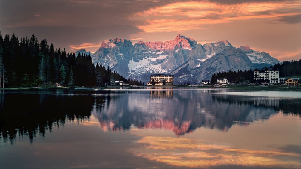 Alpine Lake Golden Hour by Jie Jin — canvas wall art