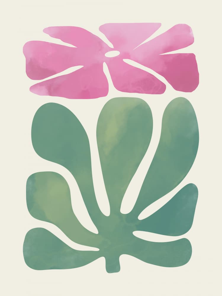 Soft Pink Green Botanicals by Little Dean — canvas wall art