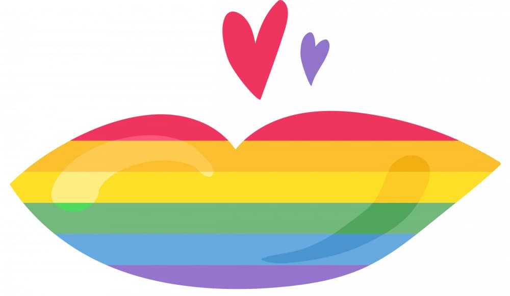 Rainbow Pride Lips by Marika Barsrsind — canvas wall art