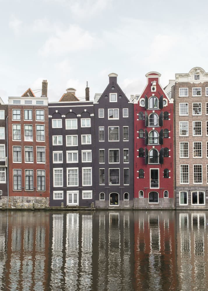 Amsterdam Canal Houses by Henrike Schenk — canvas wall art