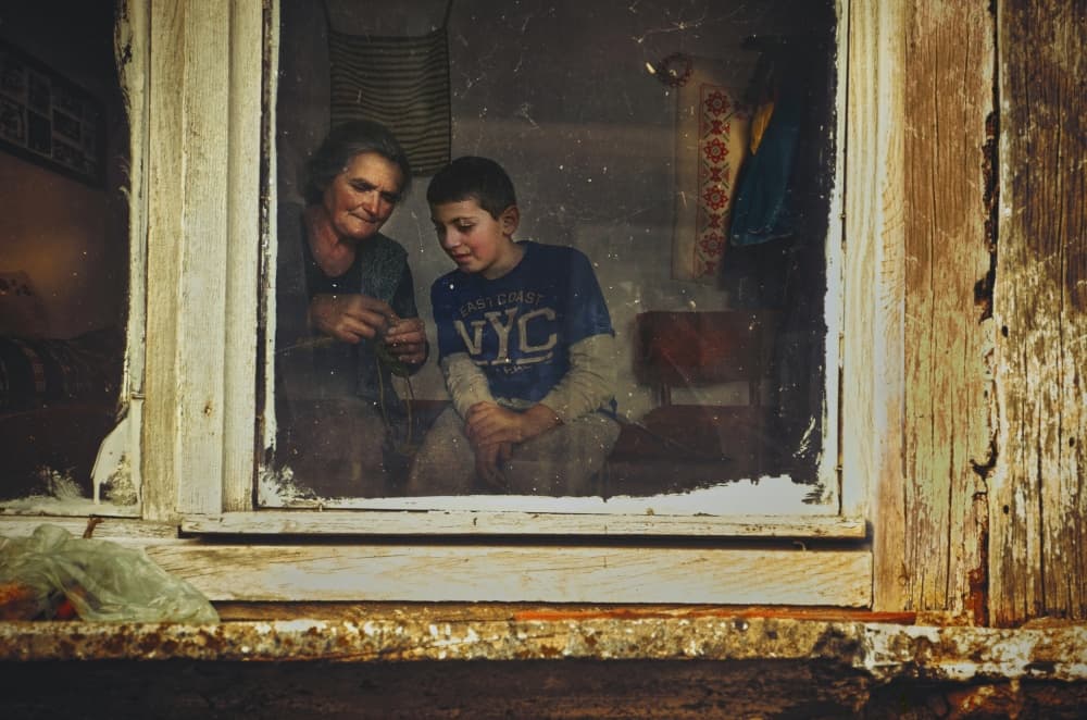 Grandmother Grandson Window Moment by Desislava Ignatova — canvas wall art