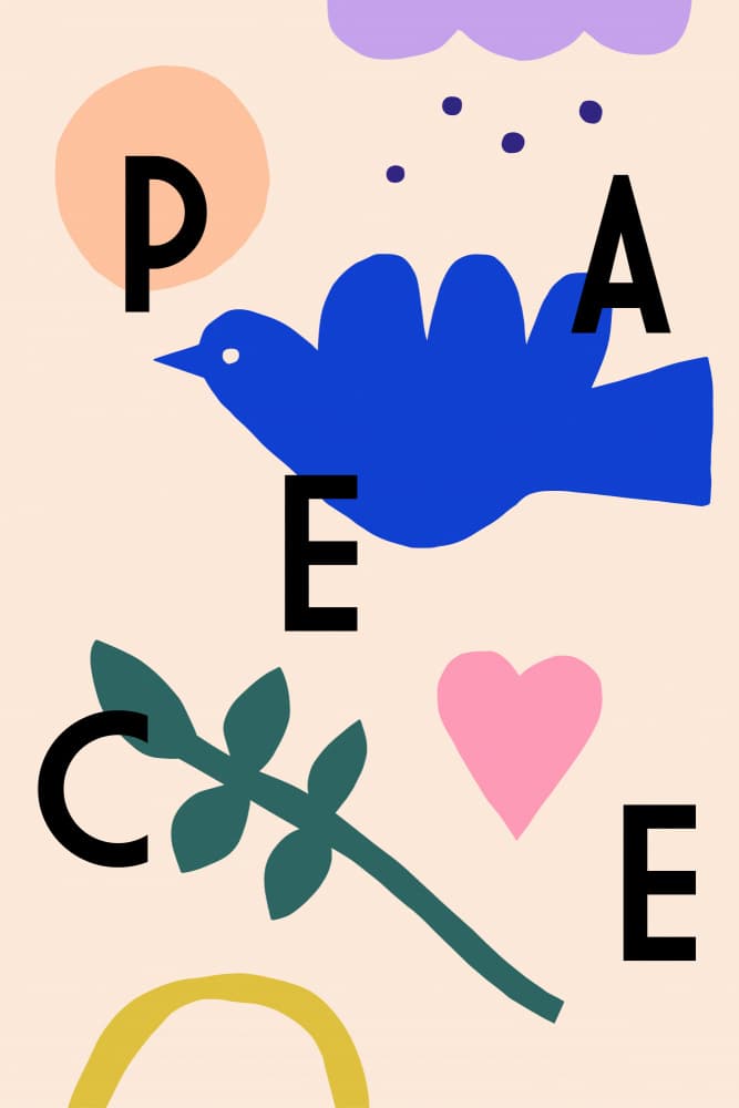 Love and Peace by Maren Gross — canvas wall art