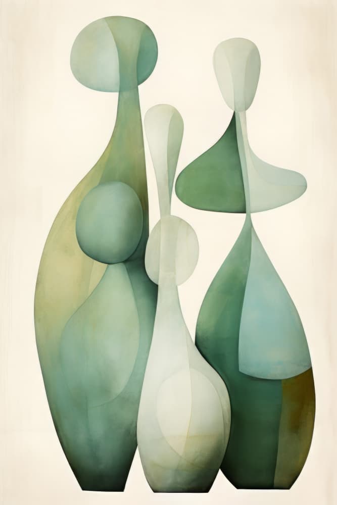 Abstract Family Forms by Bilge Paksoylu — canvas wall art