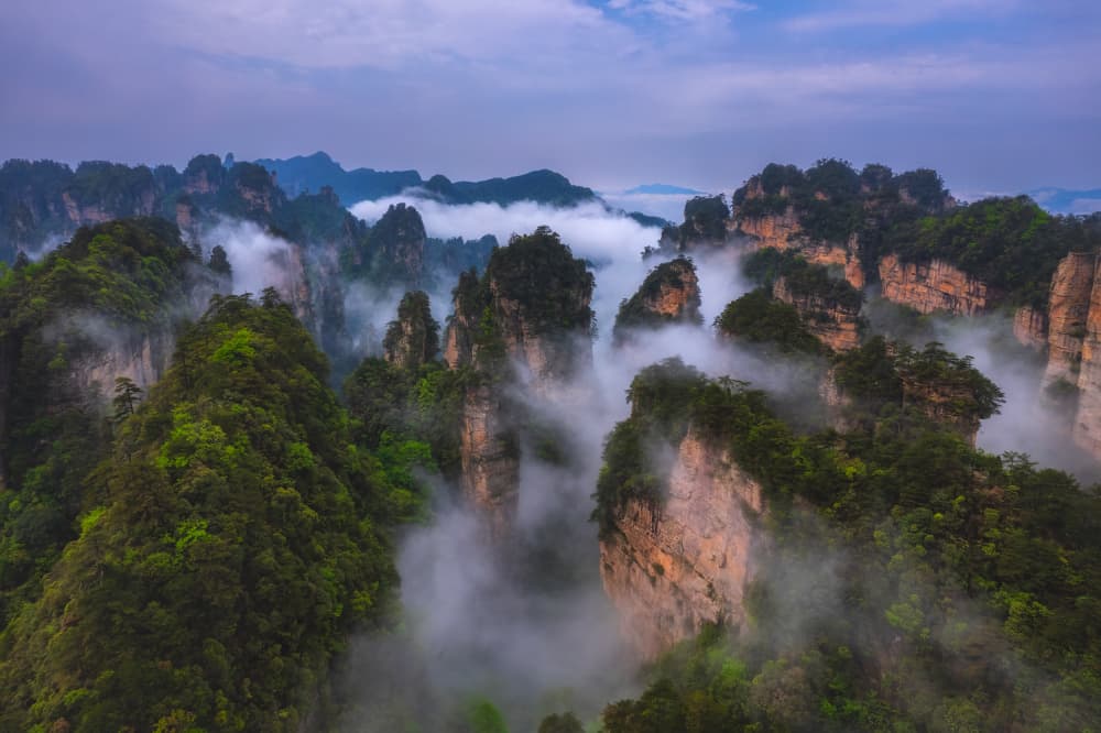 Misty Mountain Peaks by YY DB — canvas wall art