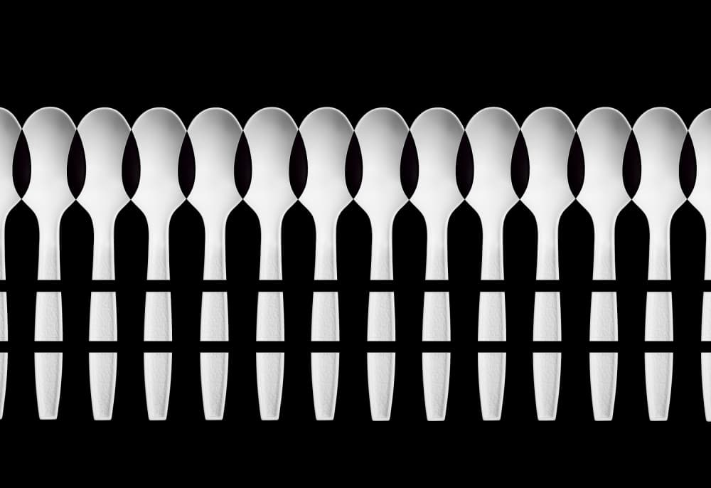 Spoon Pattern Optical Illusion by Jacqueline Hammer — canvas wall art